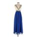 Flying Tomato Casual Dress - Maxi: Blue Dresses - Women's Size Small