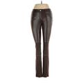 BCBGMAXAZRIA Faux Leather Pants - Low Rise: Brown Bottoms - Women's Size X-Small