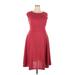 Dress Tells Casual Dress - A-Line: Burgundy Solid Dresses - Women's Size 2X