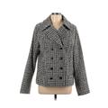 Banana Republic Factory Store Trenchcoat: Gray Houndstooth Jackets & Outerwear - Women's Size Large