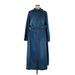 Ashley Stewart Casual Dress - Shirtdress: Blue Dresses - Women's Size 18 Plus