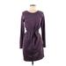 AB Studio Casual Dress - Sweater Dress: Purple Marled Dresses - Women's Size Medium