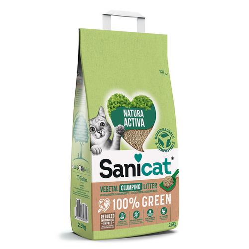2x 2,5kg Sanicat Natura Activa 100% Green Katzenstreu