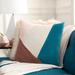 Livabliss Maiti Cotton Velvet Colorblock 22-inch Throw Pillow