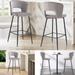 Gray Fashion velvet stool, 2 Counter Height Modern Velvet backrest bar chairs,Bar Stool Chair for Kitchen/balcony