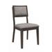 2pc Transitional Dining Side Chair with Upholstered Seat Back Dark Brown Gray Finish Dining Room Wooden Furniture