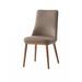 Side Chair (Set-2), Brown Leather & Walnut Finish