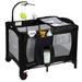 3 in 1 Portable Nursery Center, Foldable Playard for Baby & Toddler, Infant Pack n Play w/Bassinet, Removable Mattress