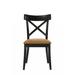 Side Chair(Set-2), Brown Leathaire & Black Finish