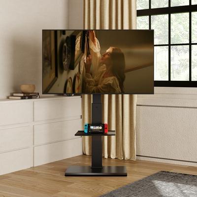 FITUEYES Modern Floor Metal Base TV Stands for 26-65 inch TVs, with One Shelf