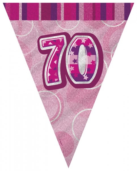 70. Geburtstag | Wimpelkette pink Image