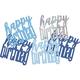Konfetti blau & silber Happy Birthday