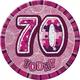 70. Geburtstag Button / Anstecker pink