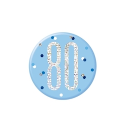 Anstecker blau & silber Zahl 80 Image