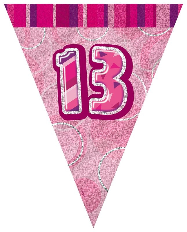 13. Geburtstag | Wimpelkette pink Image