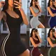 Mini Robe à Manches Courtes pour Femme Vêtement Streetwear Couleur Unie Noir Slim GT Hip