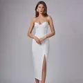 Robe moulante à bretelles Spaghetti et perles pour femme tenue de soirée Sexy sans manches à