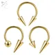 Zs 1pc 16g Gold Farbe Spike Septum Ring Edelstahl Nasenring Kegel Septum Piercing Knorpel Helix