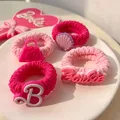 Barbie Girl Rose Serviette Bandeau pour Cheveux Simple Letters Ins Y2k Girls Kawaii Butter Bold