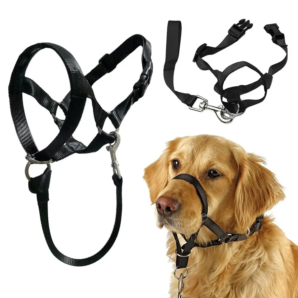 Einstellbare Anti-Bellking Non Pull Nylon Leader Harness Hundekopf Halsband Hund Halfter Hund Maulkorb Image