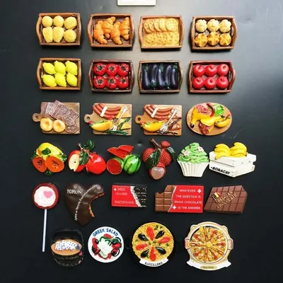Europäische Köstlichkeiten Kühlschrank Magnet Obst Backen Lebensmittel Schokolade Paella Magnectic Image