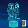 Animal Owl 3D Nightlight camera da letto Nightlight Cute Bird Toy Nightlight Creative New Strange