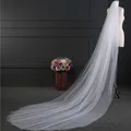 Voile de mariage long à une seule couche avec peigne à cheveux pour patients robe de soirée 3