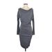 Athleta Casual Dress - Popover: Gray Solid Dresses - Women's Size Small