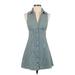 Urban Outfitters Casual Dress - A-Line: Blue Checkered/Gingham Dresses - Women's Size Small