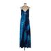 White House Black Market Casual Dress - Maxi: Blue Tie-dye Dresses - Women's Size Medium