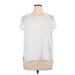 LC Lauren Conrad Short Sleeve Blouse: White Tops - Women's Size X-Large