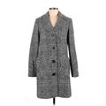 Etcetera Wool Coat: Gray Houndstooth Jackets & Outerwear - Women's Size 8