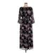 Nine West Casual Dress: Black Floral Dresses - Women's Size 14