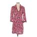 Tory Burch Casual Dress - Wrap: Pink Floral Motif Dresses - Women's Size 4