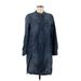 Madewell Casual Dress - Shirtdress: Blue Dresses - Women's Size Medium