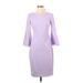 Calvin Klein Casual Dress - Sheath: Purple Solid Dresses - New - Women's Size 2