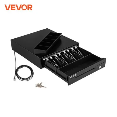 VEVOR Cash Register Drawer 16" 12 V for POS System Tray Removable Coin Compartment & 2 Keys Included