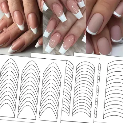 1PCS White French Manicure Strip Nails Sticker Stencil Guide French Nail Art Decals Form Fringe DIY Line Tips Decoration Tools