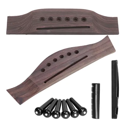 Acoustic Guitar Bridge Pins Saddle Nut Sets Rosewood Upper Lower String Pillows Set For Guitar