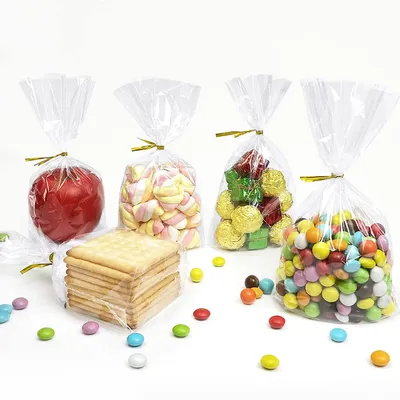 50PCS Transparent Candy Bags Wedding Birthday Party Decoration Kids Gifts Diy Baking Cookie Candy