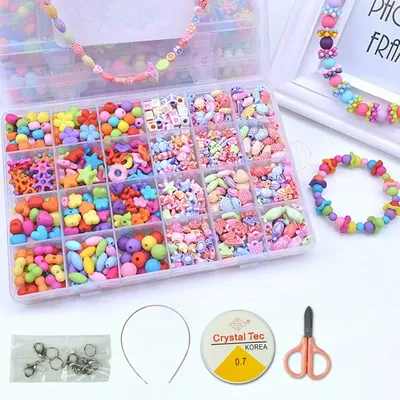 DIY Handmade Beaded Children's Toys Creative Loose Spacer Beads Making Bracelet Necklace 24 Grid