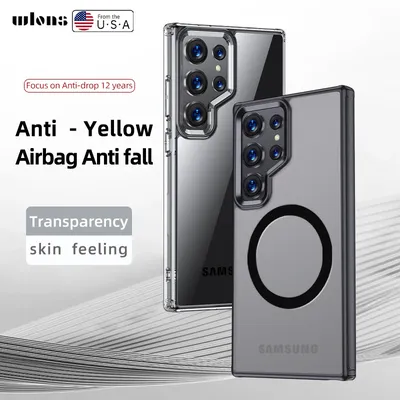 Airbags Shockproof Magnetic Wireless Charging Case Shell For Samsmung Galaxy S24 S23 Ultra FE S24