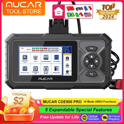 MUCAR CDE900 PRO OBD2 Scanner Diagnostic Scan Tool All System OBDII Car Code Reader for Vehicle 32G