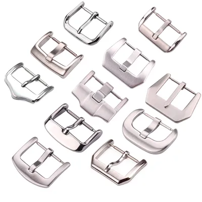 Stainless Steel Watchband Buckle Women Men Silver Solid Metal Watch Band Clasp Strap Accessories 12 14 16 18 20 22 23 24 26 28mm