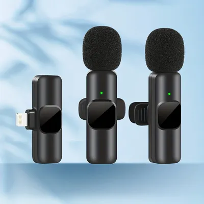 K9 Mini Lavalier Microphone Portable Audio Video Recording Mini Lapel Mic Wireless Microfone for