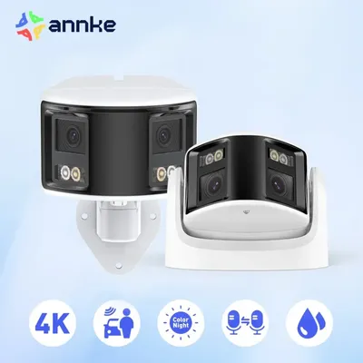 ANNKE Smart Home 180° 8MP DUO POE Dual Lens Wide View Outdoor Video POE Camera,4K AI Human