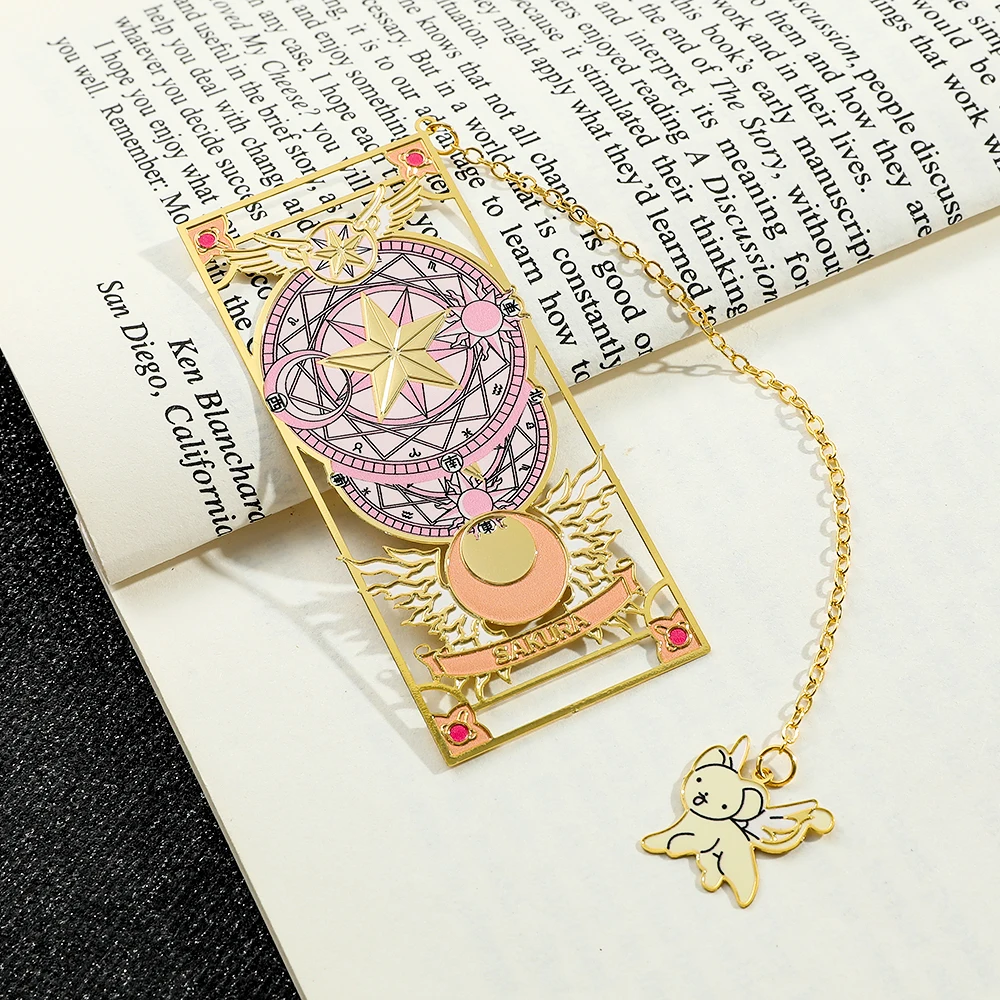 Anime Card Captor Sakura Book Mark Pet Metal Bookmarks Gift Anime Fan Collection Stationery School Supplies for Book Lovers Girl