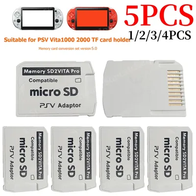 1-5PC V5.0 PSVita Memory Micro Card Adapter For PS Game SD Game Card Slot Adapter Converter 3.60