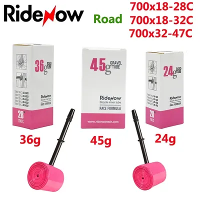 RideNow-TPU Inner Tube for Road Bike, Bicycle Tire,, 700x18 23 25 28 32 35 47C, French Valve