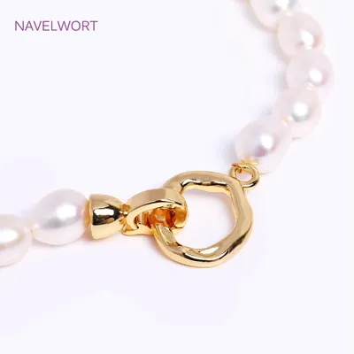 Trendy 18K Gold Plated Round Pearl Clasp Connector For Bracelet Necklace Making Supplies DIY Jewelry Accessories Wholesale